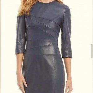 NWT Luxury Collection Abigail Antonio Melani Black Leather Dress Size 8